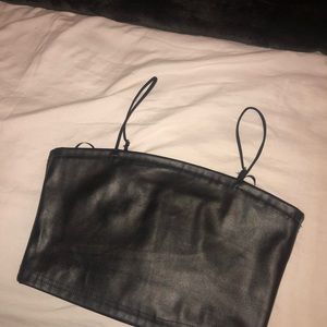 Cute cropped leather tank